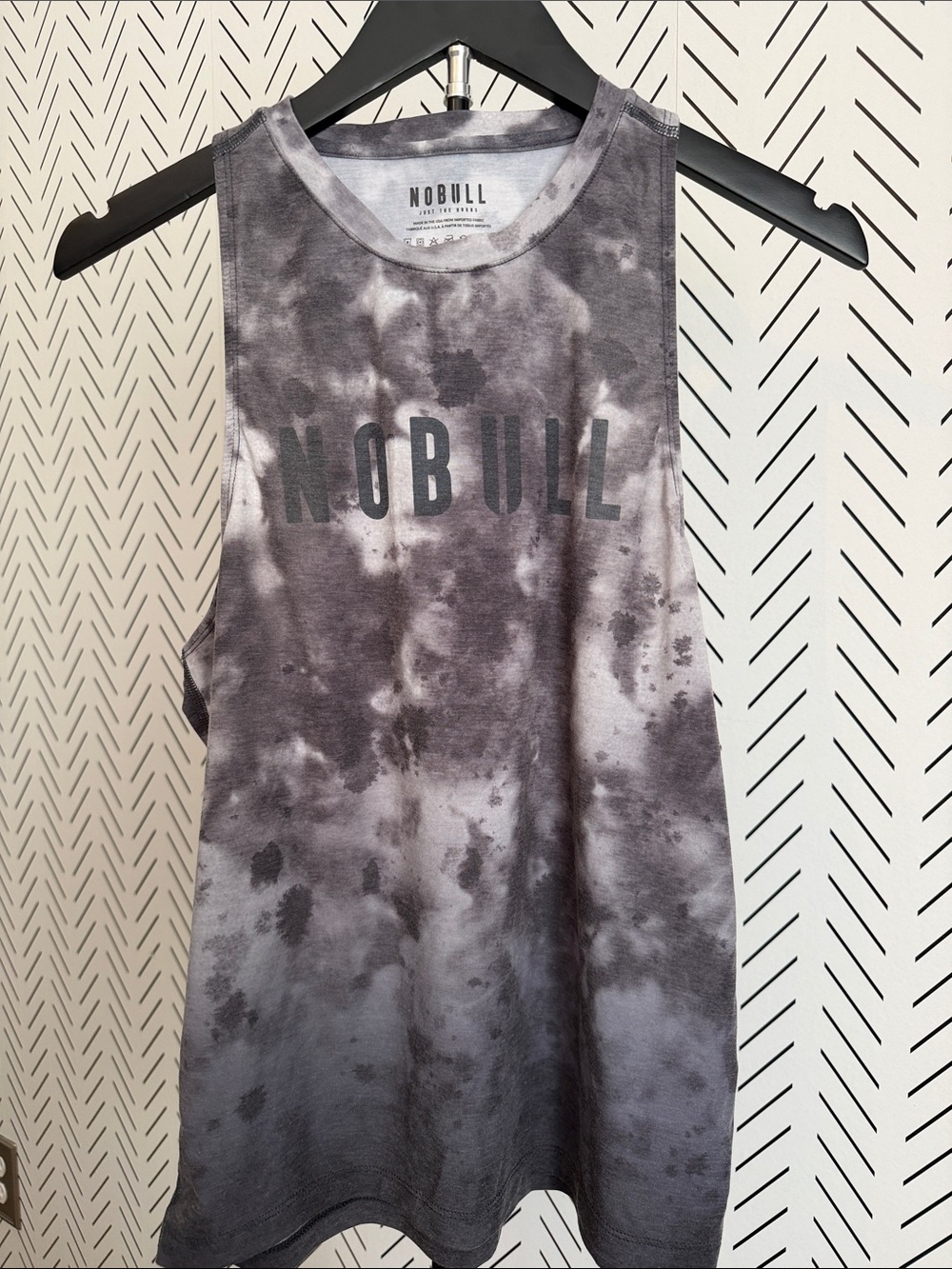 NOBULL Women's Gray Tie-Dye Tank with Logo